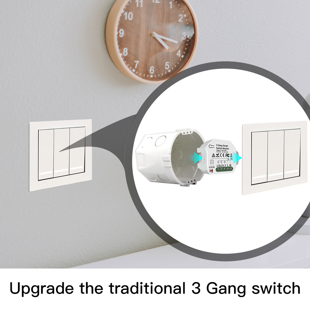 3-Gang-WLAN-Lichtschaltermodul Mini Hidden Type